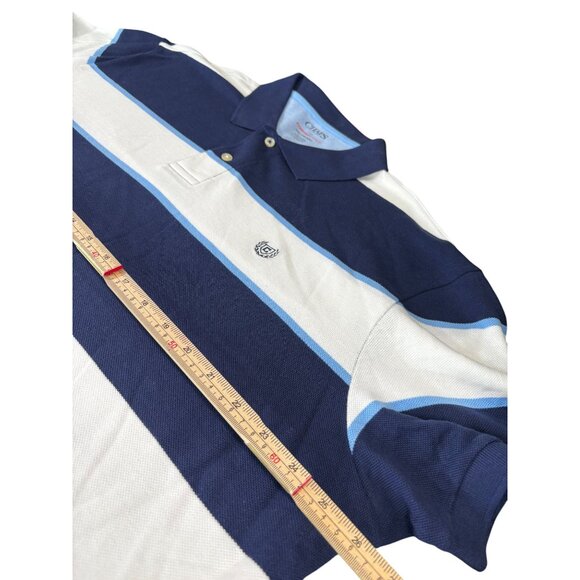 Chaps Mens Everyday Polo Shirt Blue & White Stripes XXL 100% Cotton - Picture 9 of 11